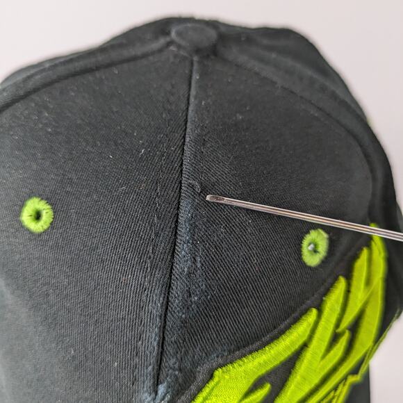 Fly Racing Mens Baseball Hat Extreme Sports Moto Street BMX MTB Black Neon Green - Picture 8 of 15